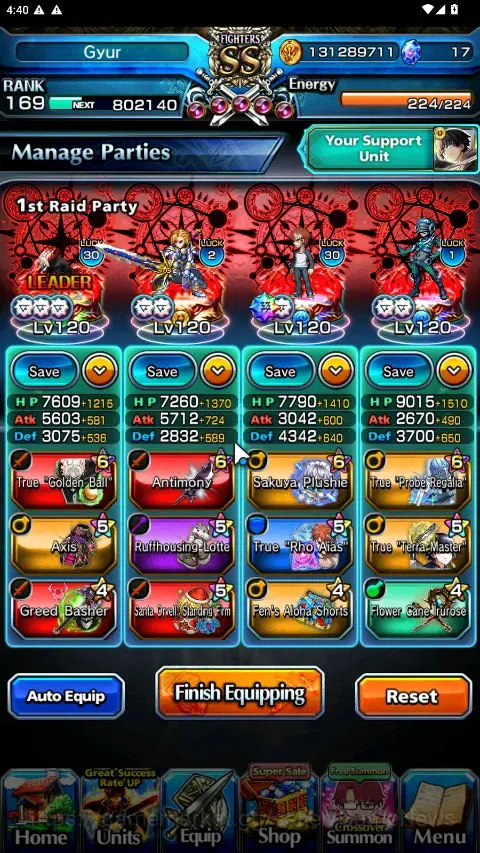 Grand Summoners Accounts Global|Rank 169|2 SpArt|33 Ascend 17 TW|(Okarun,Ho image 4