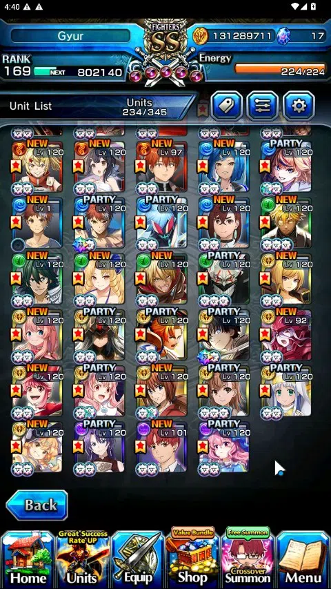 Grand Summoners Accounts Global|Rank 169|2 SpArt|33 Ascend 17 TW|(Okarun,Ho image 6