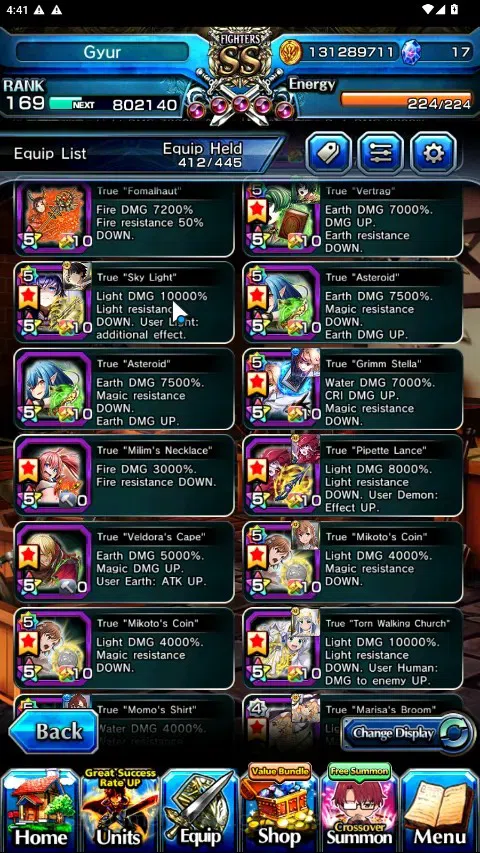 Grand Summoners Accounts Global|Rank 169|2 SpArt|33 Ascend 17 TW|(Okarun,Ho image 9