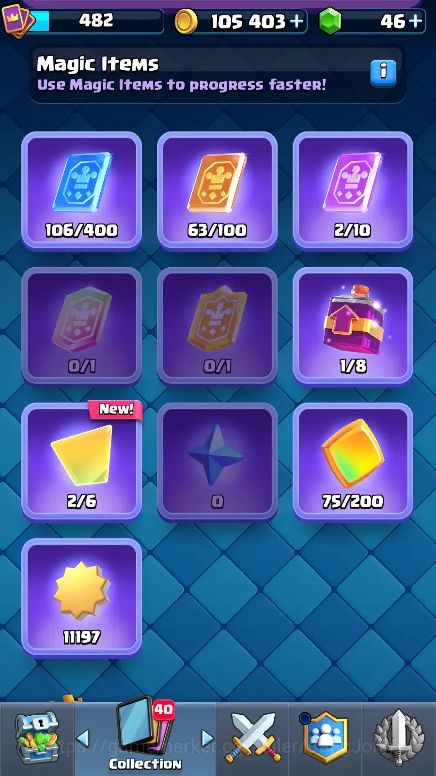 Clash Royale Accounts CL 482|KTL 9|Trophy 3816|1 Hero|5 Evo|Cards 59|Che image 9