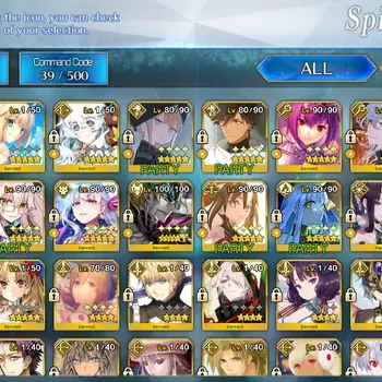 Fate-Grand Order Accounts NA Lv 133|17 SSR Servant|RG + O|Beast Eresh (NP 5),Merlin Np 2,Skadi Caster,Koyan