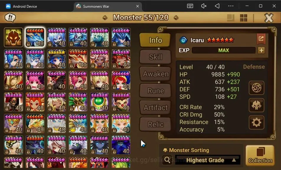 Summoners War: Sky Arena Accounts GLOBAL Lv 56|2 LD[Eludia,Alexandra]|20 Total NB5[A image 10