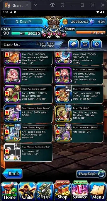 Grand Summoners Accounts End-Game [GLOBAL] Rank 93 | 16 Ascend | Summer Miyu TW | Sayaka Miki TW | From Milim | Veldora 2