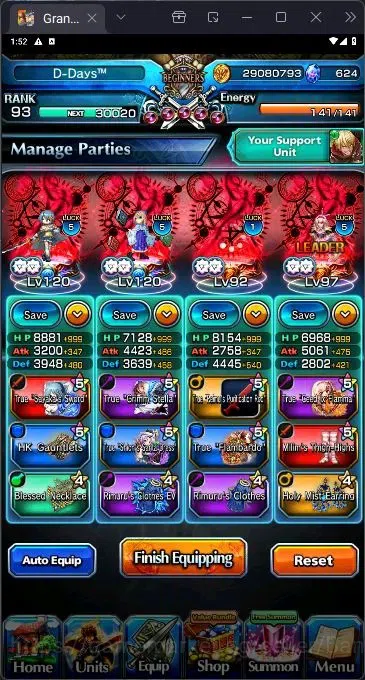 Grand Summoners Accounts End-Game [GLOBAL] Rank 93 | 16 Ascend | Summer Miyu TW | Sayaka Miki TW | From Milim | Veldora 5