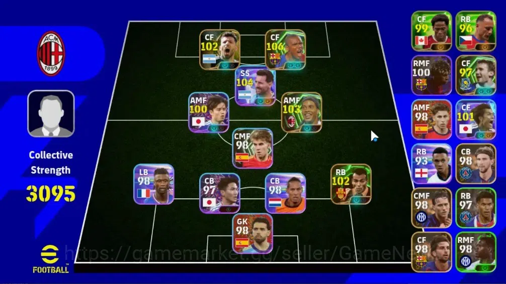 eFootball Accounts Legends & Iconic Players Android|5 Epic Samuel Eto'o,Ronaldinho Gaucho,Sergio Aguero,Cafu|6 Show Time 1