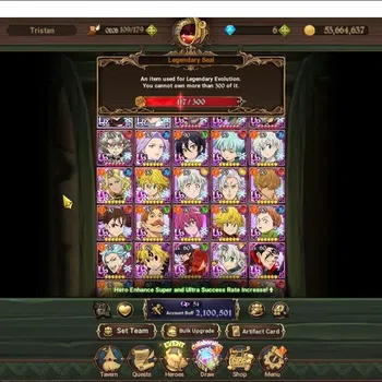The Seven Deadly Sins: Grand Cross Accounts Endgame GLOBAL|2,1M CC|117 LS|2 LR 6 UR+Full Collab Gachiakuta|RO