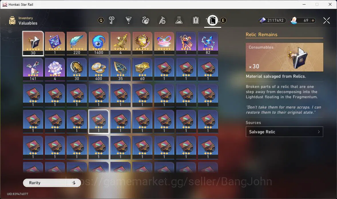 Honkai Star Rail Accounts Others ASIA|TL 68|13 Limit|Hypercarry 15
