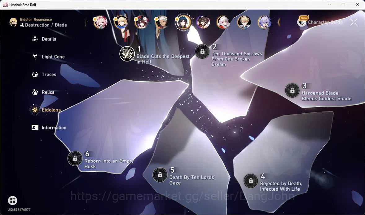 Honkai Star Rail Accounts Others ASIA|TL 68|13 Limit|Hypercarry 6
