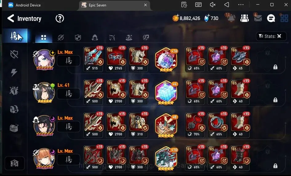 Epic Seven Accounts GLOBAL Unverif|NewEra|3 ML(LC Bellona,DB Senya,R R image 8