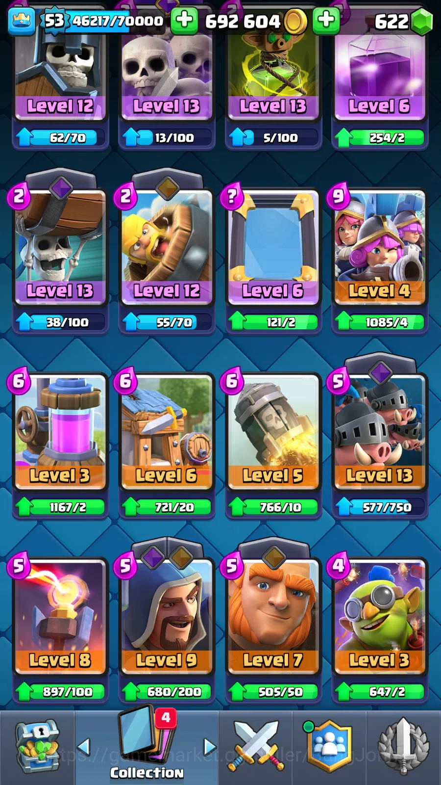 Clash Royale Accounts Lv 53|Trophy 9211|KTL 11|Limit Skin| Total Card 12 image 12