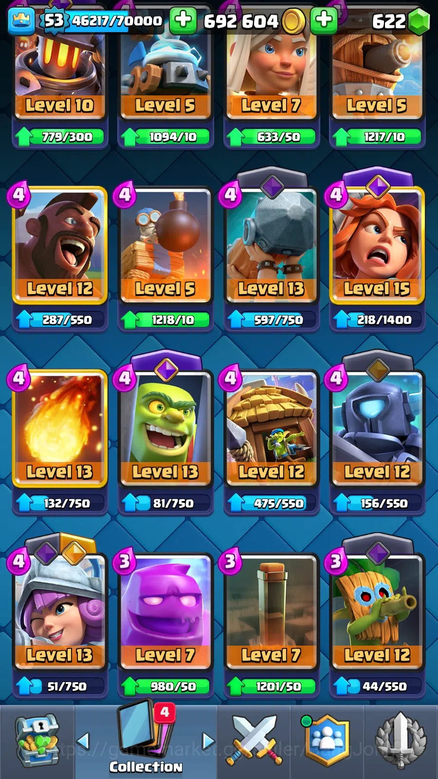 Clash Royale Accounts Lv 53|Trophy 9211|KTL 11|Limit Skin| Total Card 12 image 13