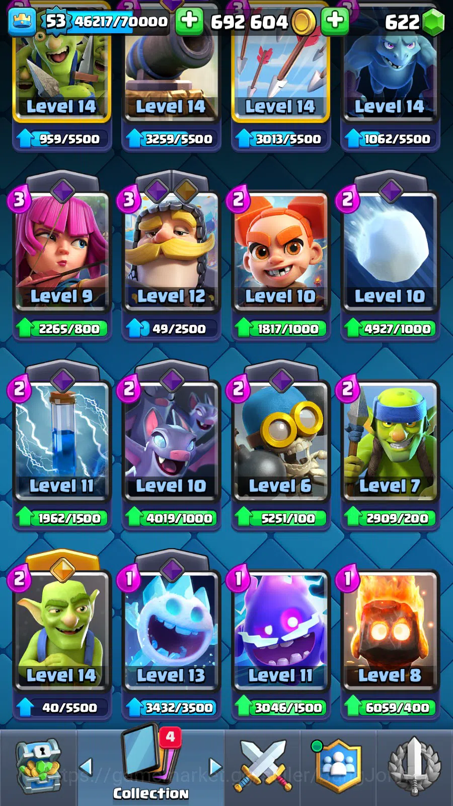 Clash Royale Accounts Lv 53|Trophy 9211|KTL 11|Limit Skin| Total Card 12 image 14