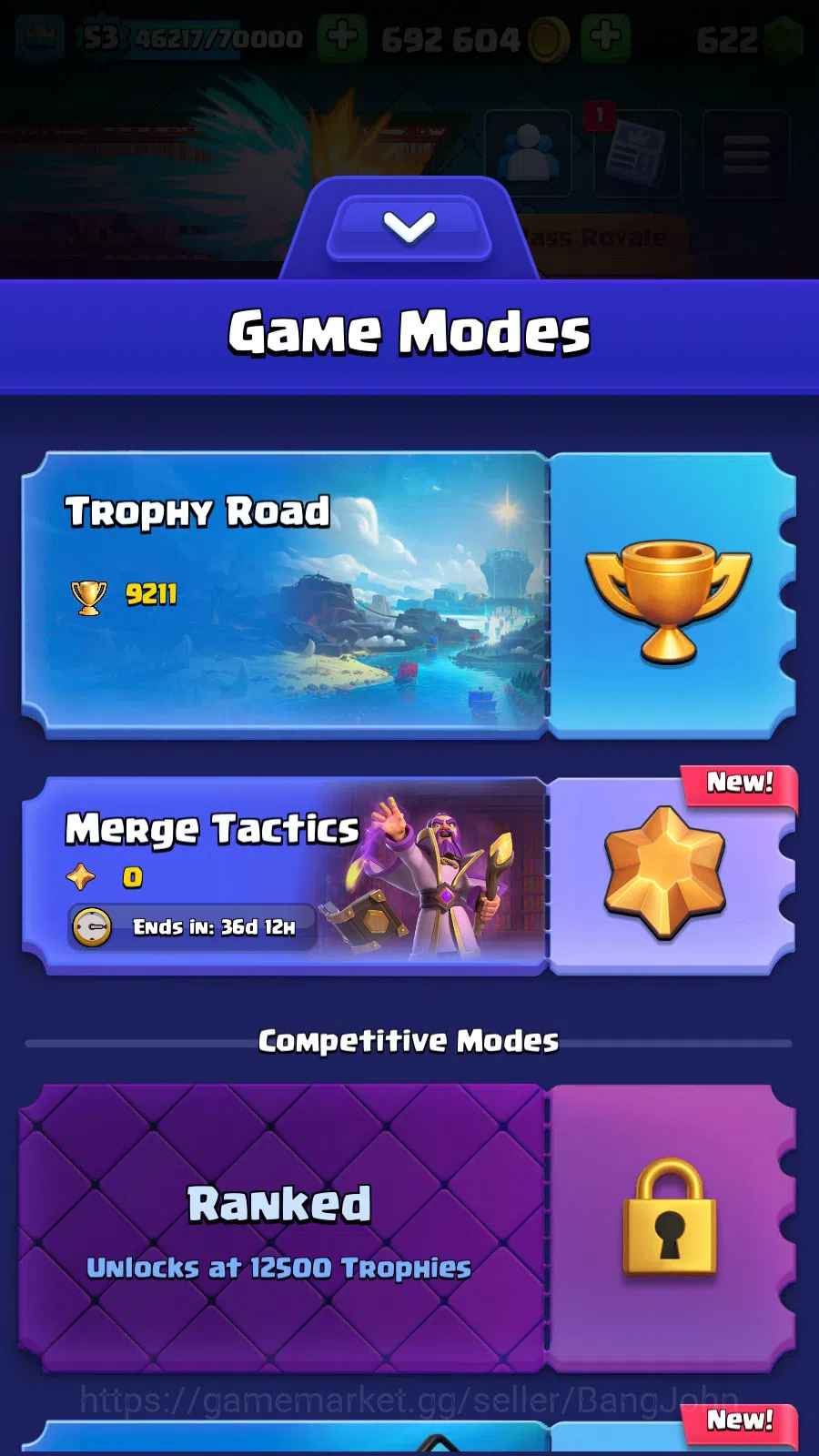 Clash Royale Accounts Lv 53|Trophy 9211|KTL 11|Limit Skin| Total Card 12 image 4