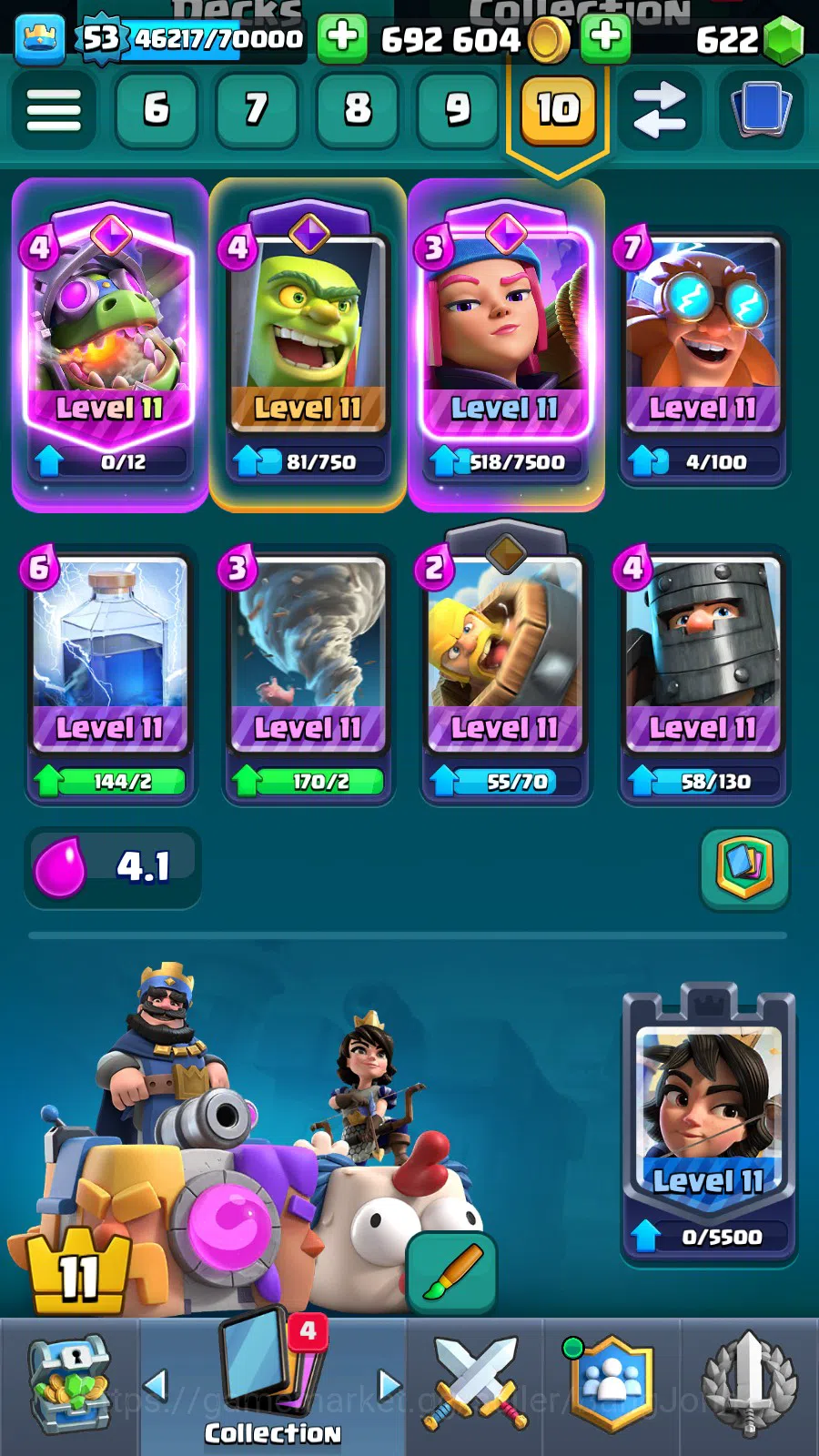 Clash Royale Accounts Lv 53|Trophy 9211|KTL 11|Limit Skin| Total Card 12 image 7
