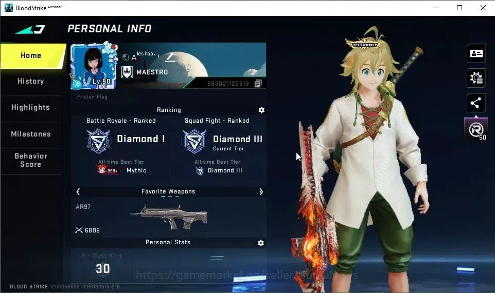 Blood Strike Accounts ASIA|2 ETERNAL[M82-Pumpknight Lv3,DEagle-Scorpius] image 2