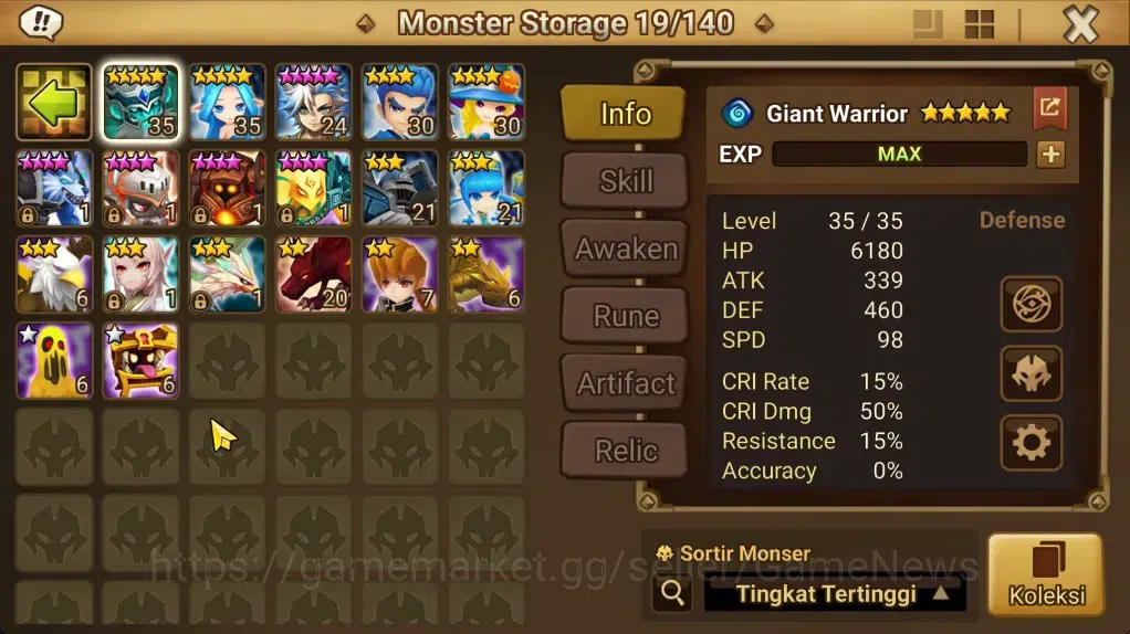 Summoners War: Sky Arena Accounts End-Game GLOBAL Lv 82|1LD[Ragdol]|23 Total 9