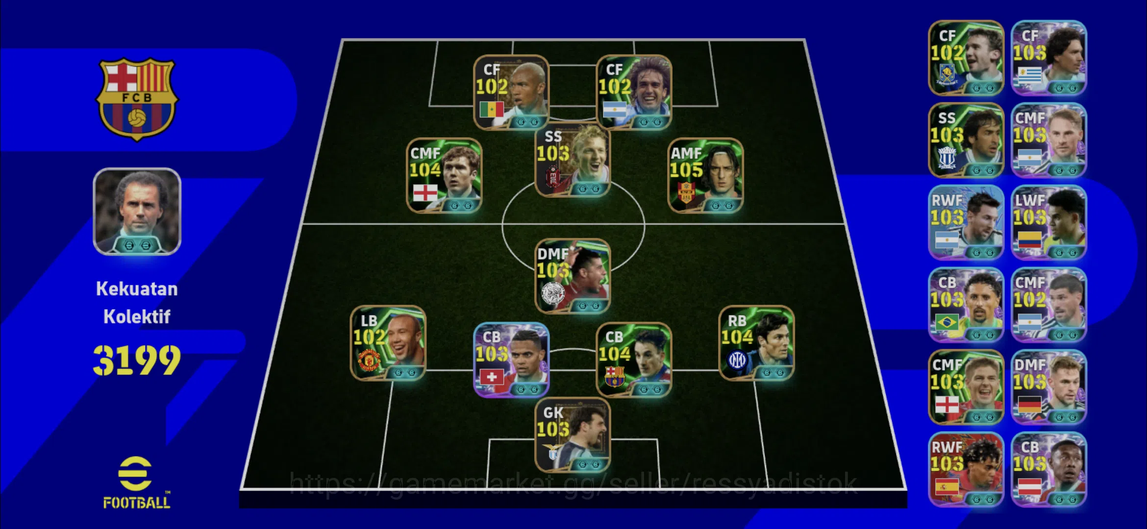 eFootball Accounts Legends & Iconic Players EFOOTBALL 2026 | EPIC TOTTI,PAUL SCHOLES,G BATISTUTA,ZANETTI,5 MANAGER 1