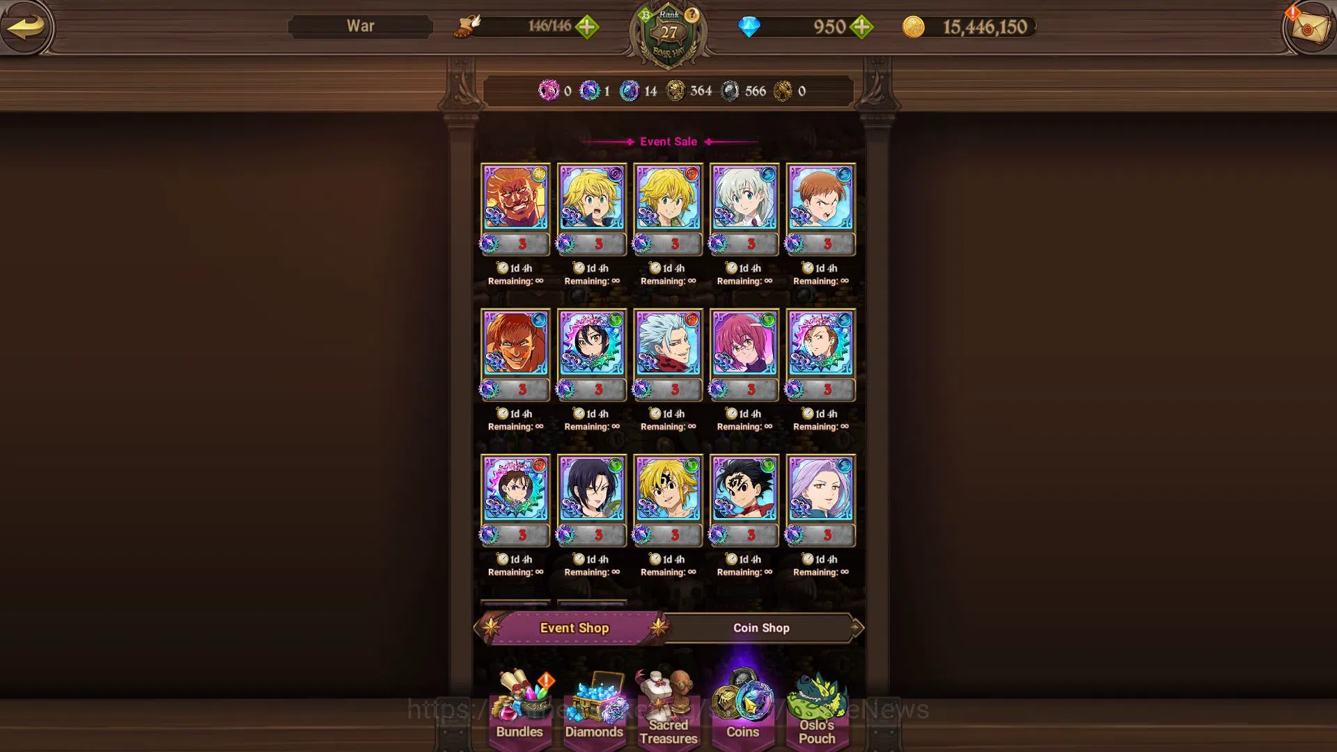 The Seven Deadly Sins: Grand Cross Accounts Global |1,1M CC|Starter CH 4|950 Dm| 2 UR+Collab F image 10