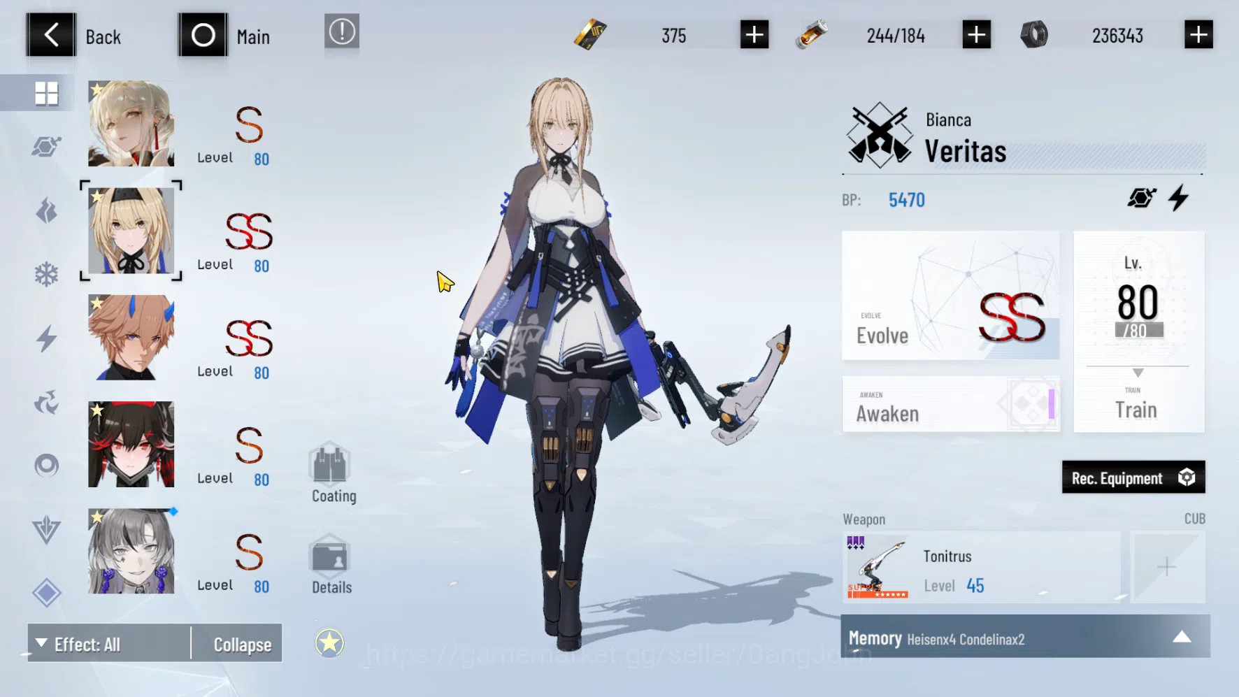 Punishing: Gray Raven Accounts ASIA | LV.67 | Bianca Veritas SS Sign, Lee Palefir image 4