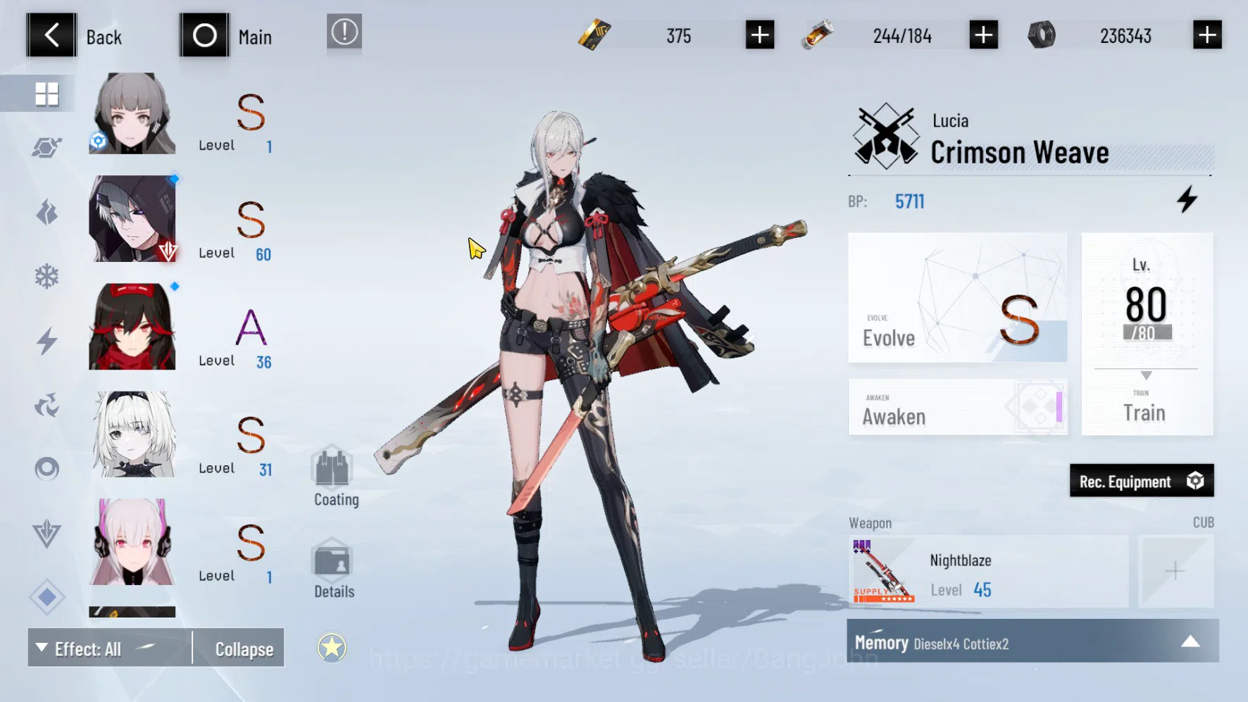 Punishing: Gray Raven Accounts ASIA | LV.67 | Bianca Veritas SS Sign, Lee Palefir image 8