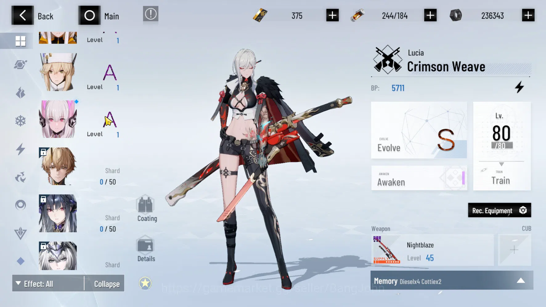 Punishing: Gray Raven Accounts ASIA | LV.67 | Bianca Veritas SS Sign, Lee Palefir image 9