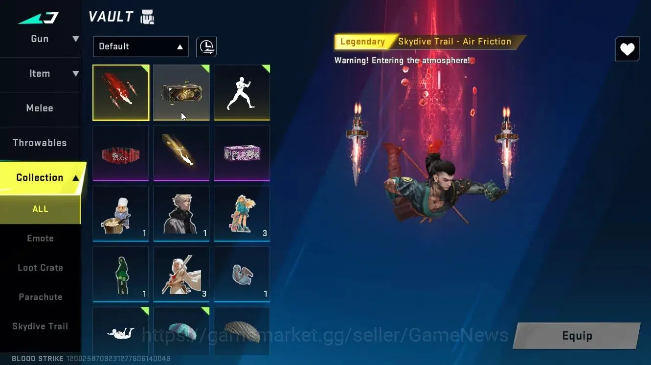 Blood Strike Accounts ASIA|ETERNAL DEagle Lv2|Collab TR[JACK,Parachute]| image 16