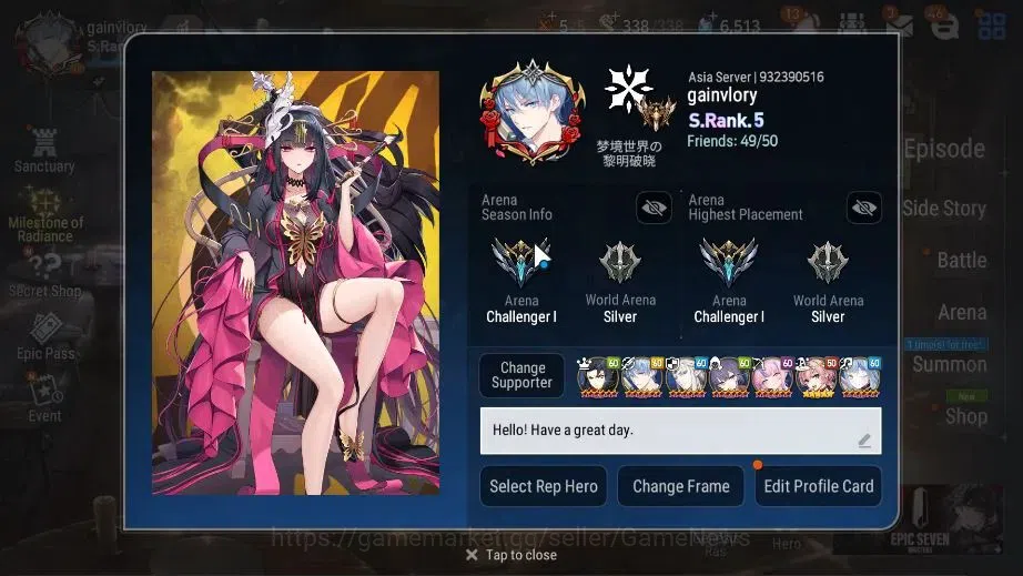 Epic Seven Accounts ASIA Verif|17ML(Salome,LOTScales,HarSeti,Etc)+Ivan image 2