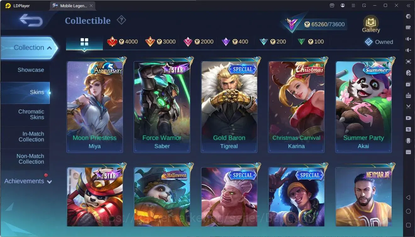 Mobile Legends: Bang Bang Accounts Collector Global |Hero 133|Skin 289|Renowned|TFM Roger|KOF Karina|CLOUDS Kagura|CC 13