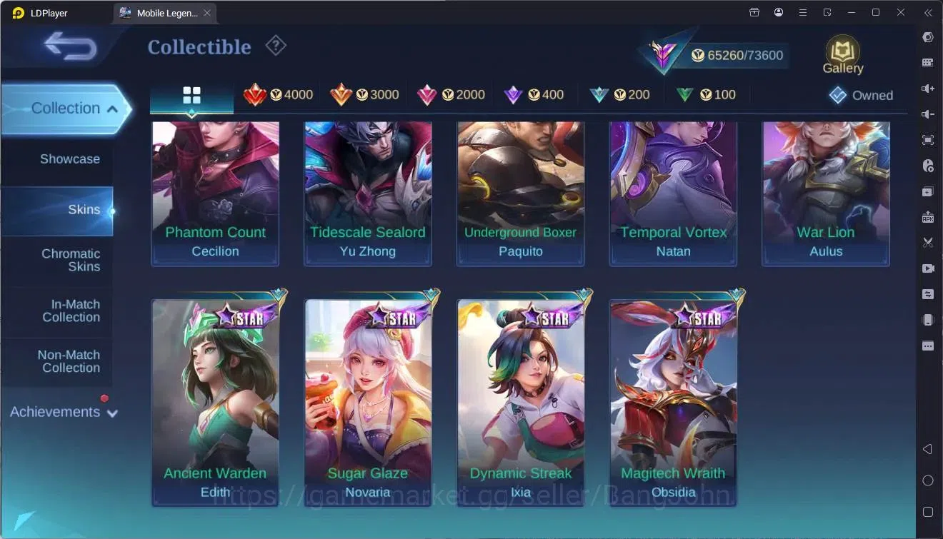 Mobile Legends: Bang Bang Accounts Collector Global |Hero 133|Skin 289|Renowned|TFM Roger|KOF Karina|CLOUDS Kagura|CC 19