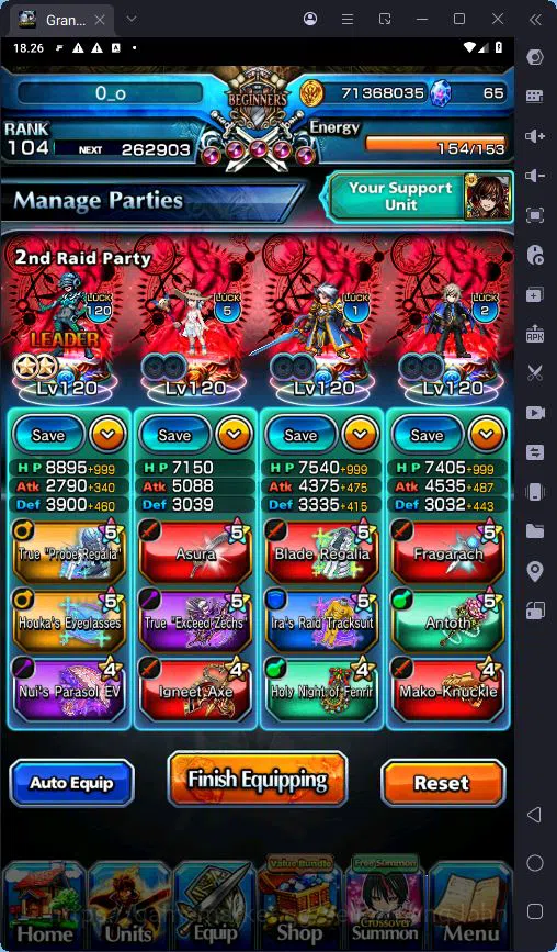Grand Summoners Accounts GLOBAL|Ascend 18|Rank 104|Houka Inumuta TW|Summer  image 6