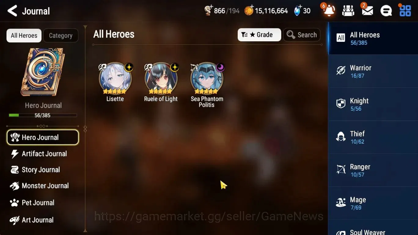 Epic Seven Accounts Starter GLOBAL UnVerif|New Era|3 ML(Lisete,RueleLight,SP Politis)+TA Coli,ISeria,Landy,Etc|Poh ON|Abys F 1