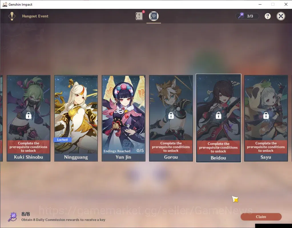 Genshin Impact Accounts Asia|AR 50|3 Limited + 1 (*5 Weapon)|Varka,Nicole, image 17