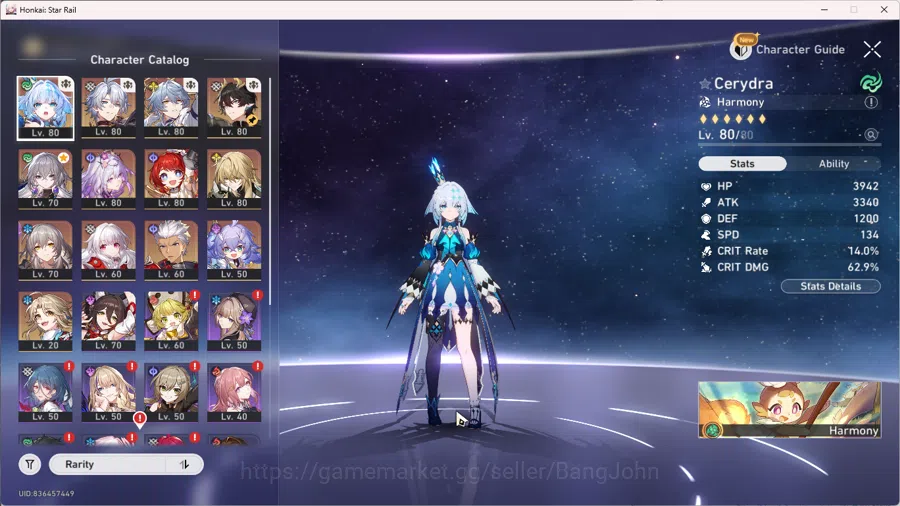 Honkai Star Rail Accounts Others ASIA | TL 67 | TIM Premium Phainon | Phainon | 7 Limit | Cerydra | Sunday | Dan Heng PT 2
