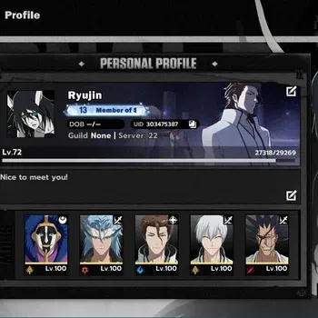 BLEACH: Soul Resonance Accounts NuverseSEA|Lv 72|14