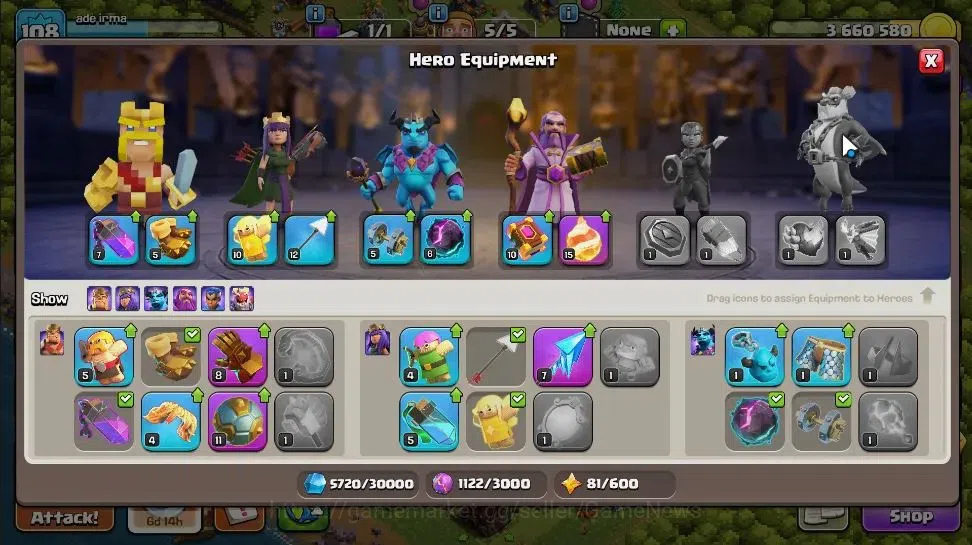 Clash of Clans Accounts LV 108|TH 12 - BH 7|HH 6|Limited Skin|BK 51,AQ 51, image 10
