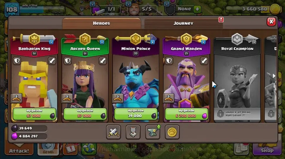 Clash of Clans Accounts LV 108|TH 12 - BH 7|HH 6|Limited Skin|BK 51,AQ 51, image 8