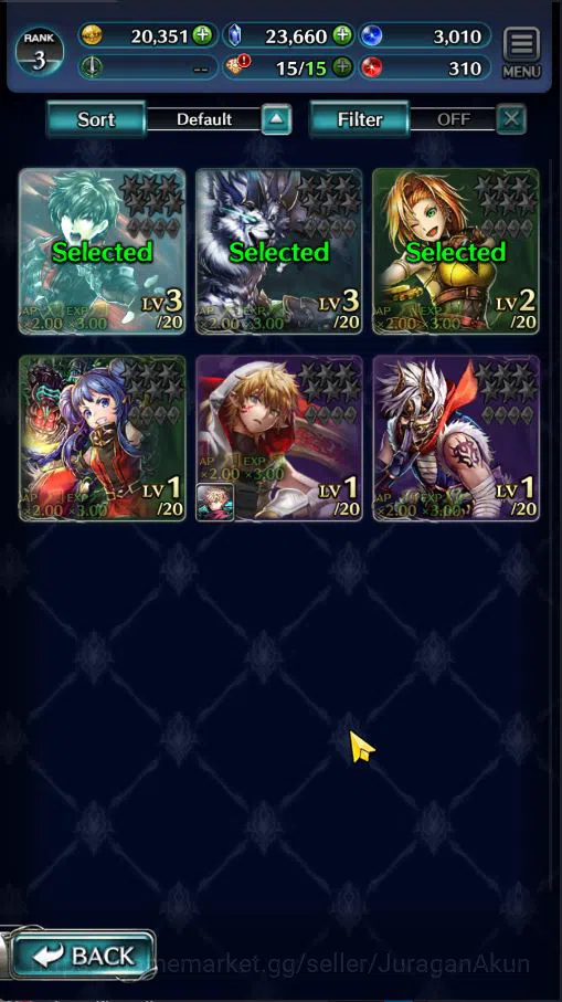 Last Cloudia Accounts Low-End Global|Starter Rank 3|Kyle the Swordsman,MB Rei,Lilebette of the Blaze,Etc| 7 SSR Ark|Code 2