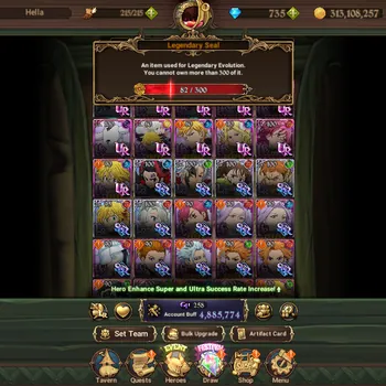 The Seven Deadly Sins: Grand Cross Accounts Midgame Global|4,8M CC|735 Dm|6 LR,11 UR+Full Gachiakuta|Nem