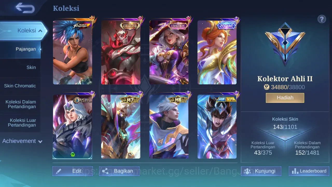 Mobile Legends: Bang Bang Accounts GLOBAL Hero 92 Skin 143 | CC Yuzhong | Zodiac Auro image 10