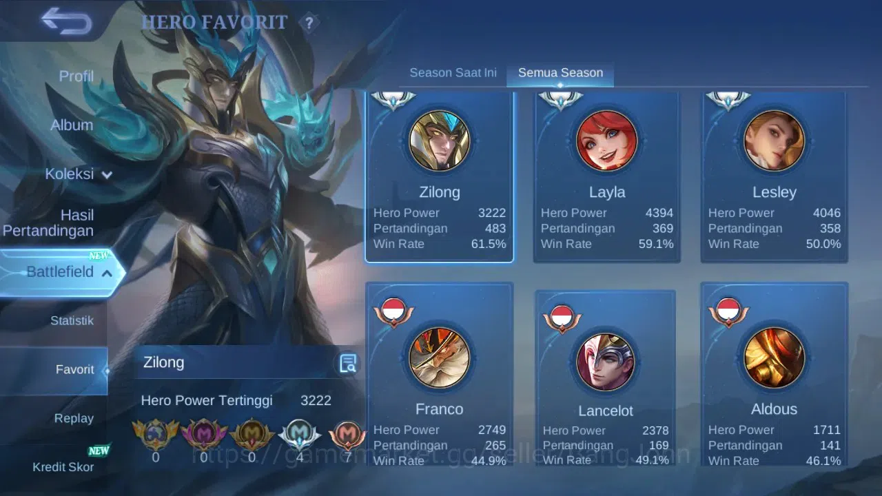 Mobile Legends: Bang Bang Accounts GLOBAL Hero 92 Skin 143 | CC Yuzhong | Zodiac Auro image 15