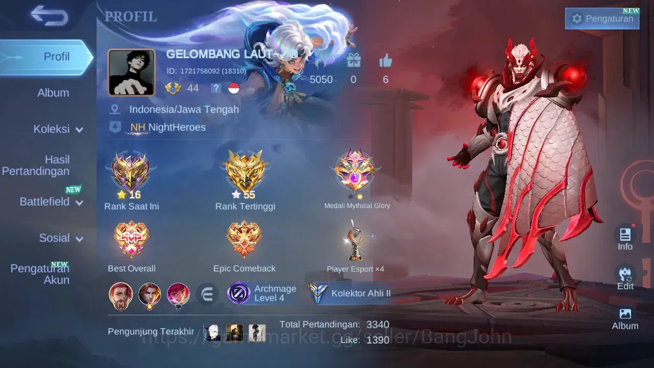 Mobile Legends: Bang Bang Accounts GLOBAL Hero 92 Skin 143 | CC Yuzhong | Zodiac Auro image 16