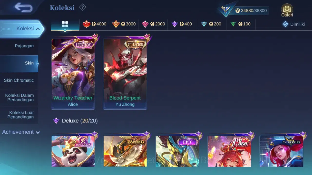 Mobile Legends: Bang Bang Accounts GLOBAL Hero 92 Skin 143 | CC Yuzhong | Zodiac Auro image 2