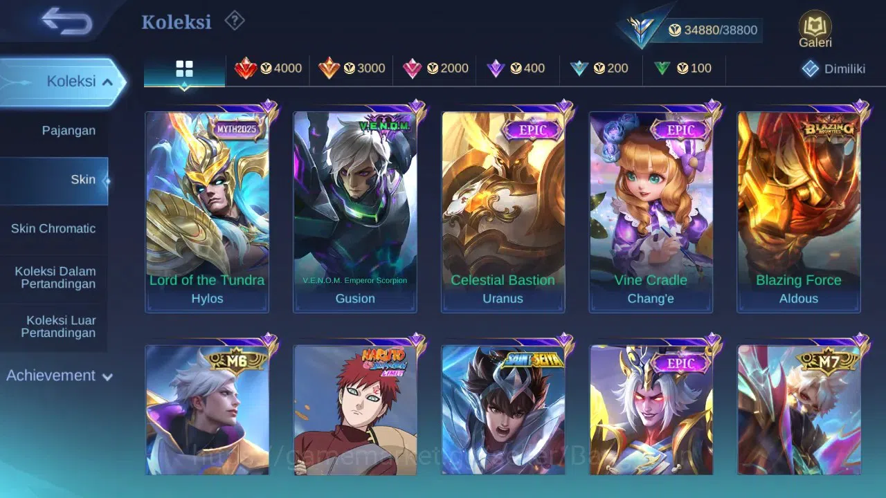 Mobile Legends: Bang Bang Accounts GLOBAL Hero 92 Skin 143 | CC Yuzhong | Zodiac Auro image 5