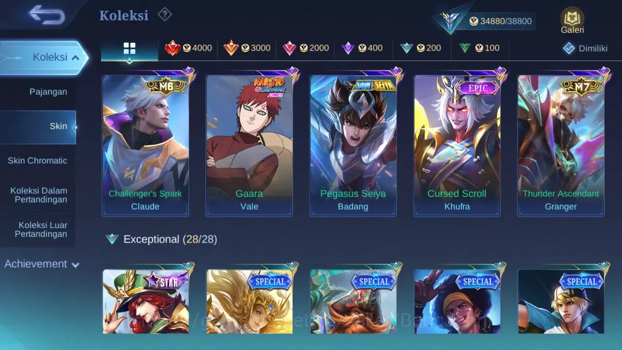 Mobile Legends: Bang Bang Accounts GLOBAL Hero 92 Skin 143 | CC Yuzhong | Zodiac Auro image 6