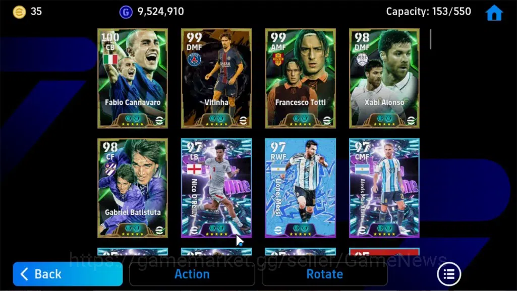 eFootball Accounts Legends & Iconic Players Android|23Epic Cannavaro,Vitinha,Totti,Xabi 5