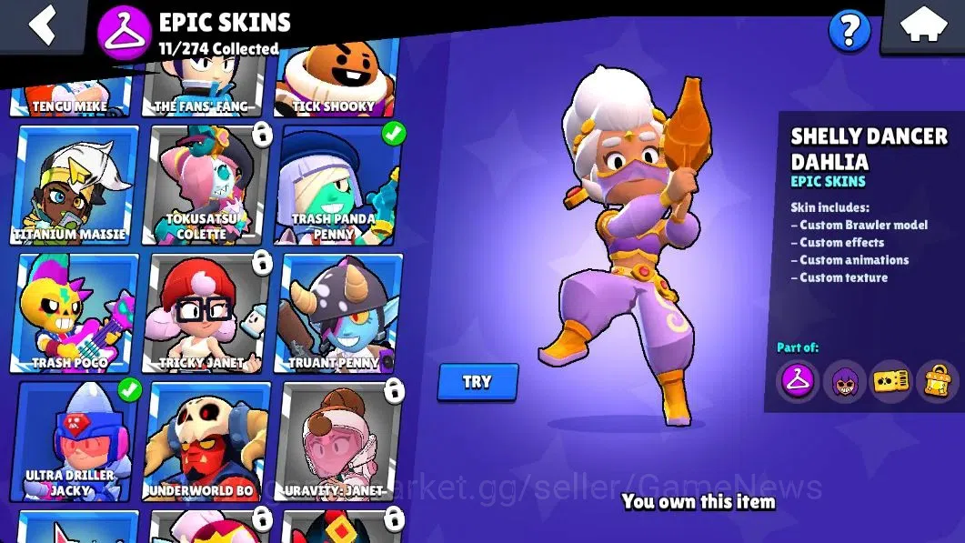 Brawl Stars Accounts 4217 Trophy|41 Brawlers 7 Max Lvl|1 Prestige|80 Skin|1 Hypch Skin [Scr Poco] 2 Legend 3 Myth 11 Epic|CN 16