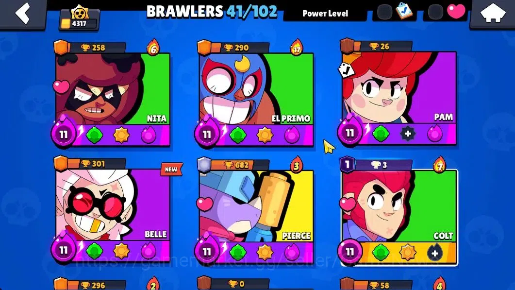 Brawl Stars Accounts 4217 Trophy|41 Brawlers 7 Max Lvl|1 Prestige|80 Skin|1 Hypch Skin [Scr Poco] 2 Legend 3 Myth 11 Epic|CN 5