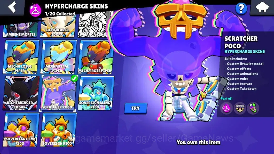 Brawl Stars Accounts 4217 Trophy|41 Brawlers 7 Max Lvl|1 Prestige|80 Skin|1 Hypch Skin [Scr Poco] 2 Legend 3 Myth 11 Epic|CN 9