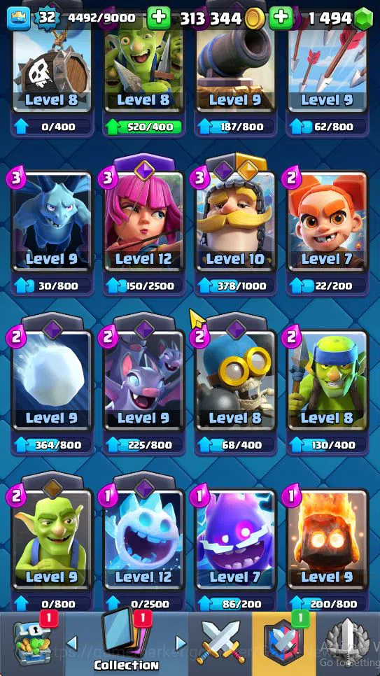 Clash Royale Accounts Midgame Lv 32|Trophy 8199|KTL 11|Limited Skin|Card 119| 1 Hero 5 EVO 8 Champ 19 Legendary 33 Epic 30 12