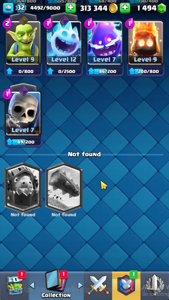 Clash Royale Accounts Midgame Lv 32|Trophy 8199|KTL 11|Limited Skin|Card 119| 1 Hero 5 EVO 8 Champ 19 Legendary 33 Epic 30 13